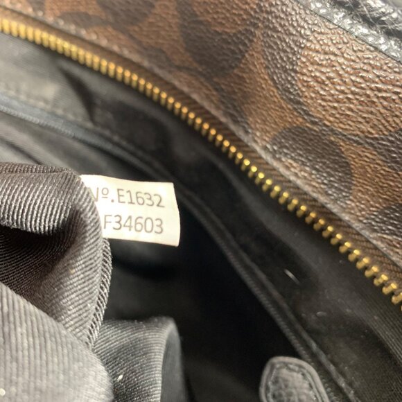 COACH Signature Zip Top Tote F34603 Brown/Black + Hang Tag Nice! - Picture 11 of 11